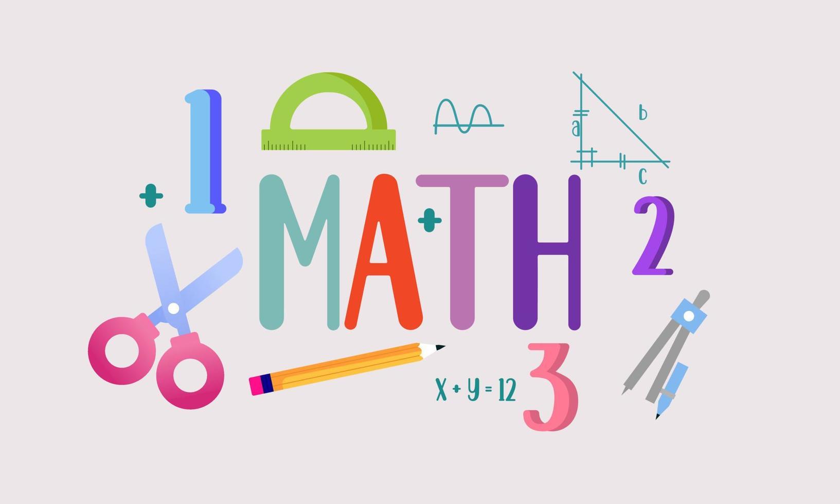 cartoon-maths-elements-background-education-logo-vector